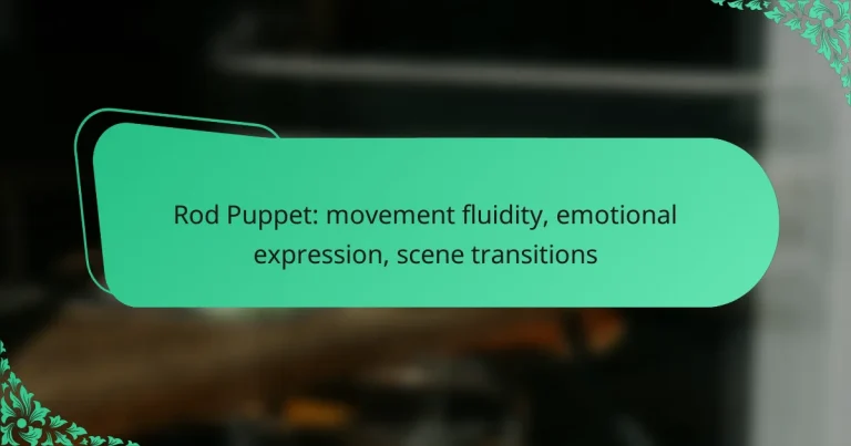Rod Puppet: movement fluidity, emotional expression, scene transitions