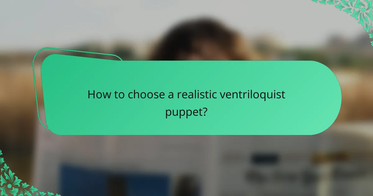 How to choose a realistic ventriloquist puppet?