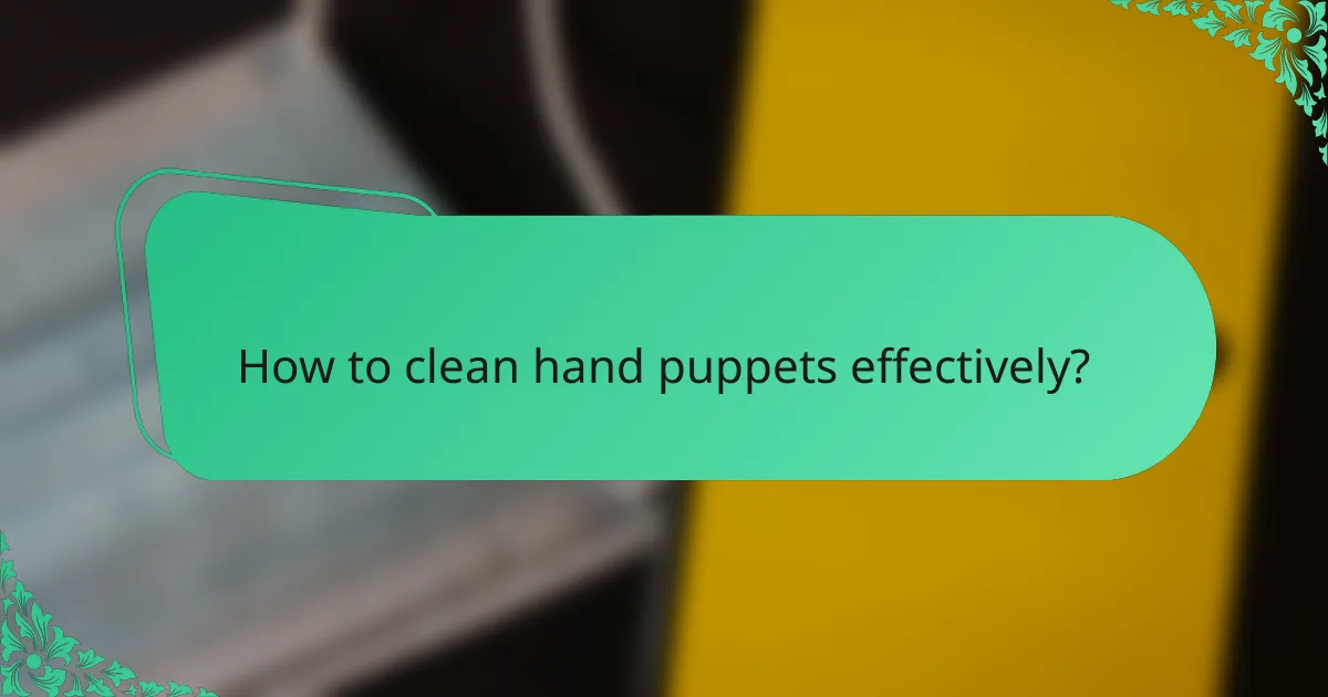 How to clean hand puppets effectively?